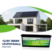 12.8V 300Ah LiFePO4 Deep Cycle Battery – 3840Wh High Capacity BMS Solar RV Marine Off‑Grid Trolling Motor Golf Cart UPS Energy Storage 4000+ Cycles